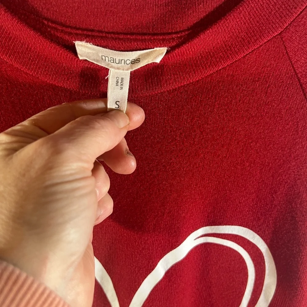 Maurices Red Sweatshirt with Heart Design